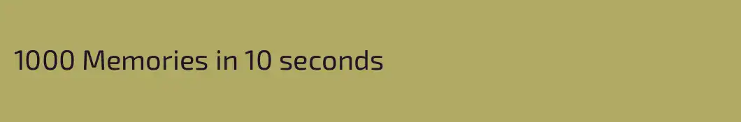1000 Memories in 10 seconds